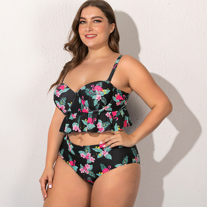 Split Boxer Bikini Plus Size