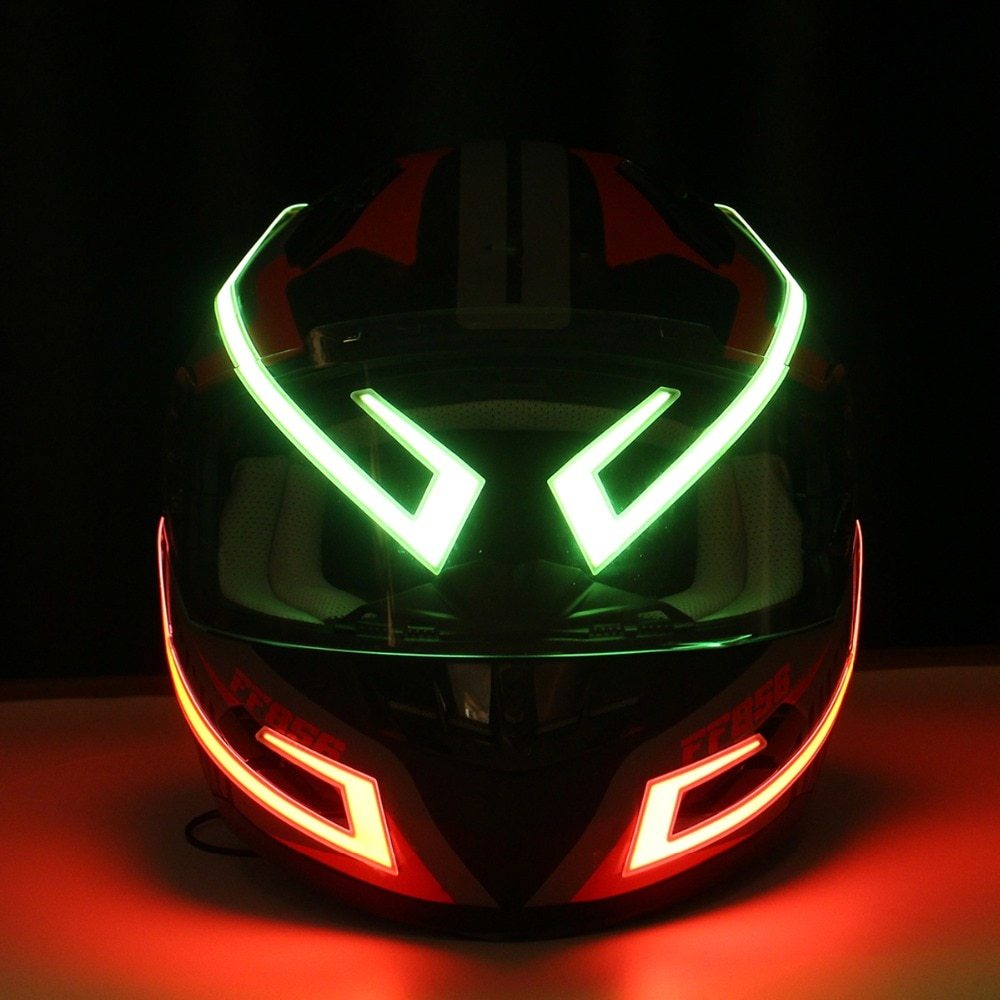 Motorhelm EL Koud Licht Helm Licht Strip Nacht Signaal Lichtgevende Aangepaste Strip Helm Sticker