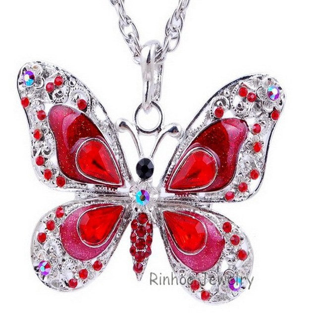 Collier papillon coloré