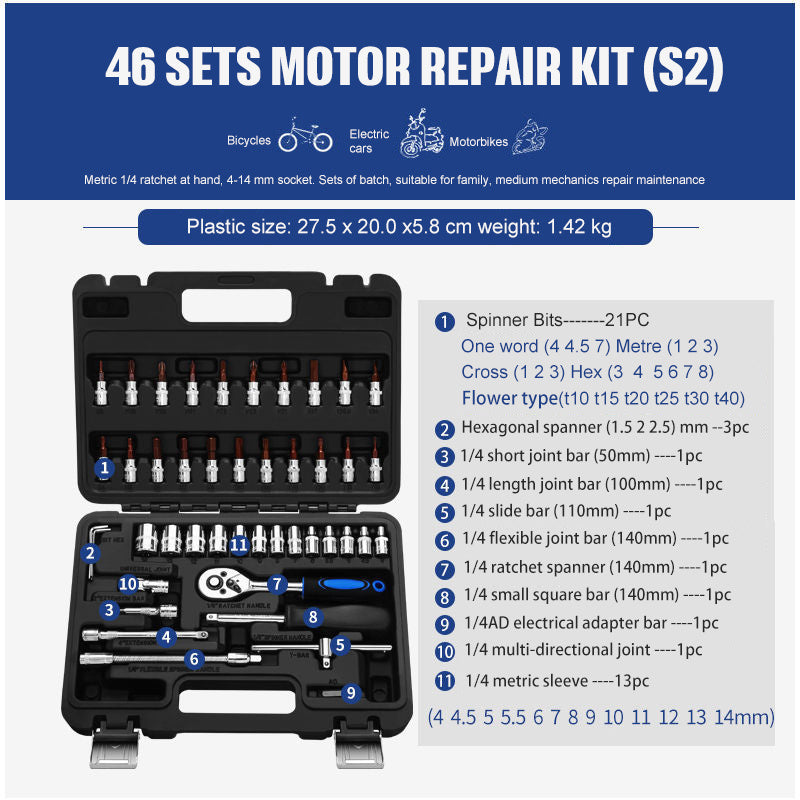 Socket Ratchet Wrench Set Repair Tools