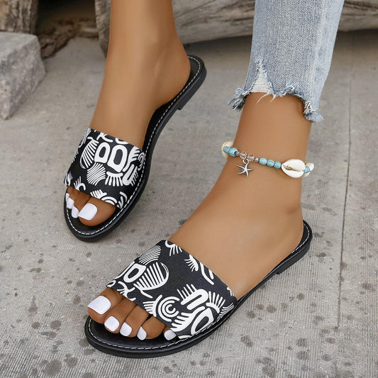 Graffiti Print Sandals