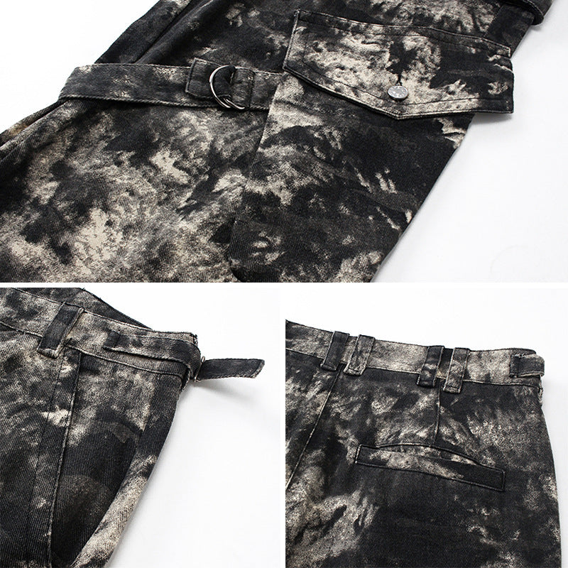 Inkt schilderij Tie-dye Camouflage wijde overall