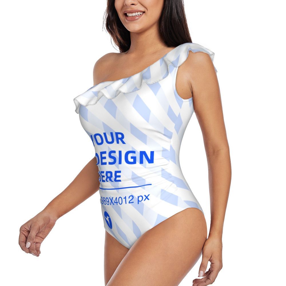 Maillot de bain asymétrique à volants