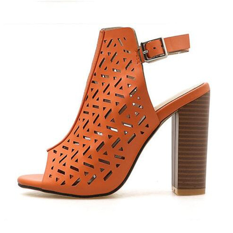 Snake print high heel sandals