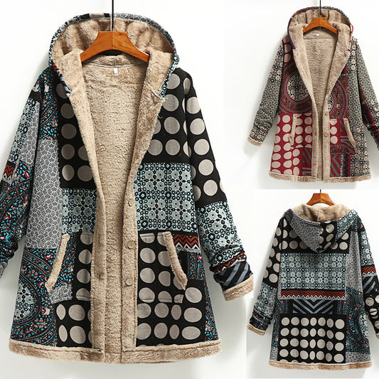 Loose plus size woolen coat