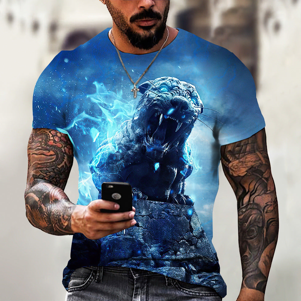 Animal Beast Lion 3D-geprint zomer T-shirt voor heren