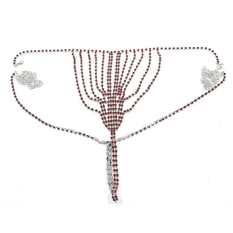 Woman Bikini Style Rhinestone Waist Chain