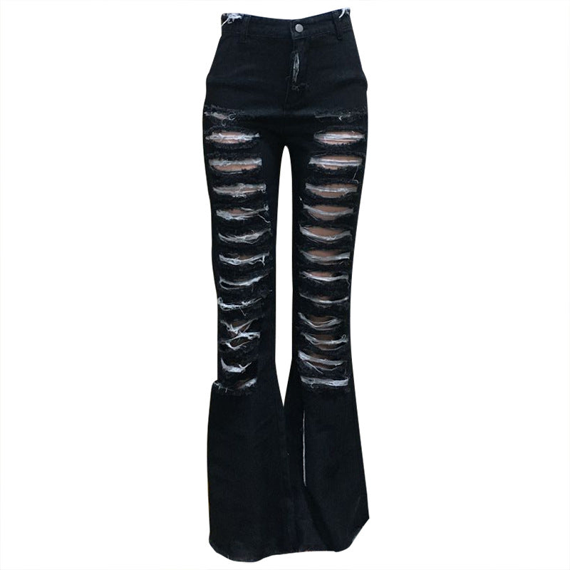 Personalized street trend flared denim pants