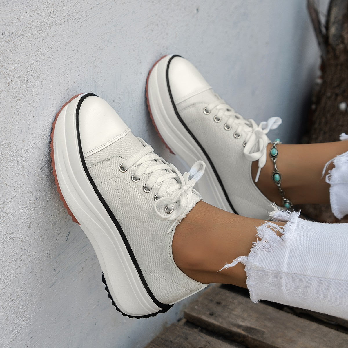 Low-top Lace Up Casual Shoes