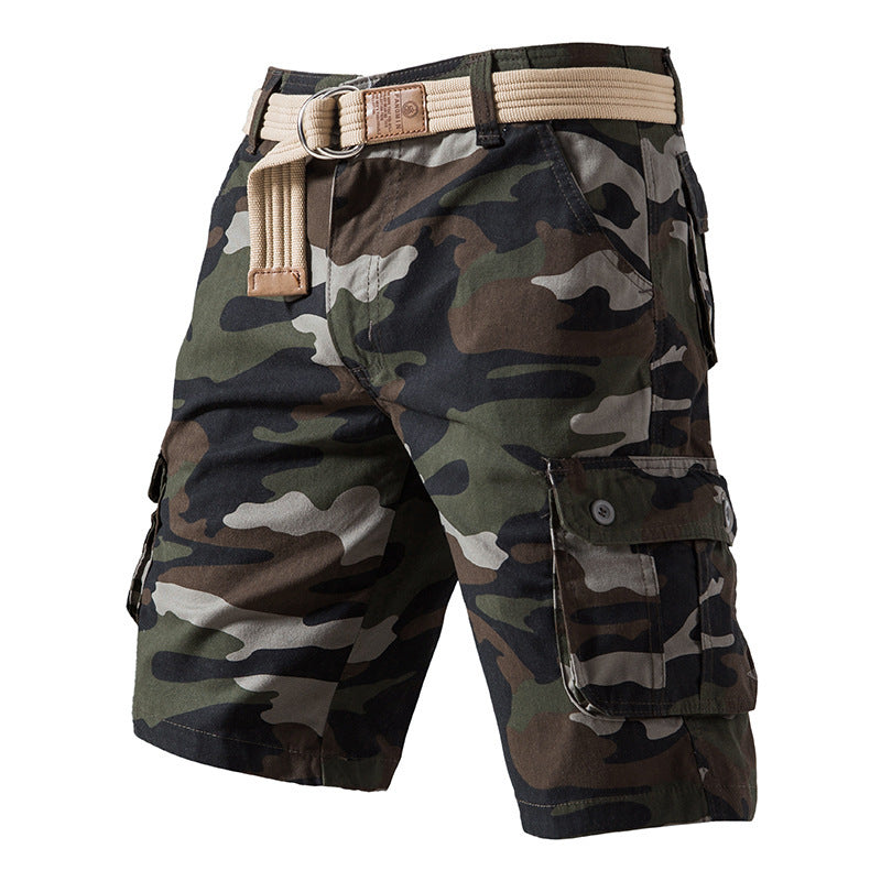 Pure Cotton Washed Camouflage Shorts