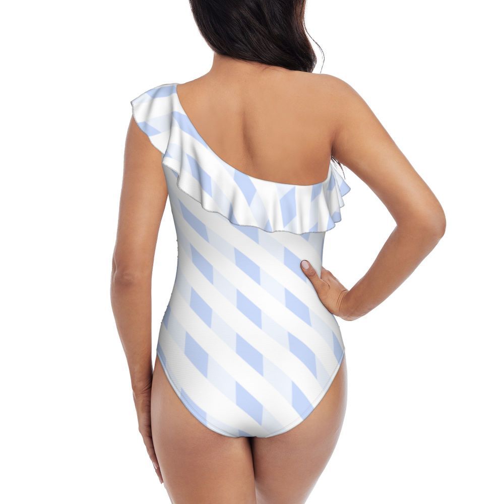 Maillot de bain asymétrique à volants