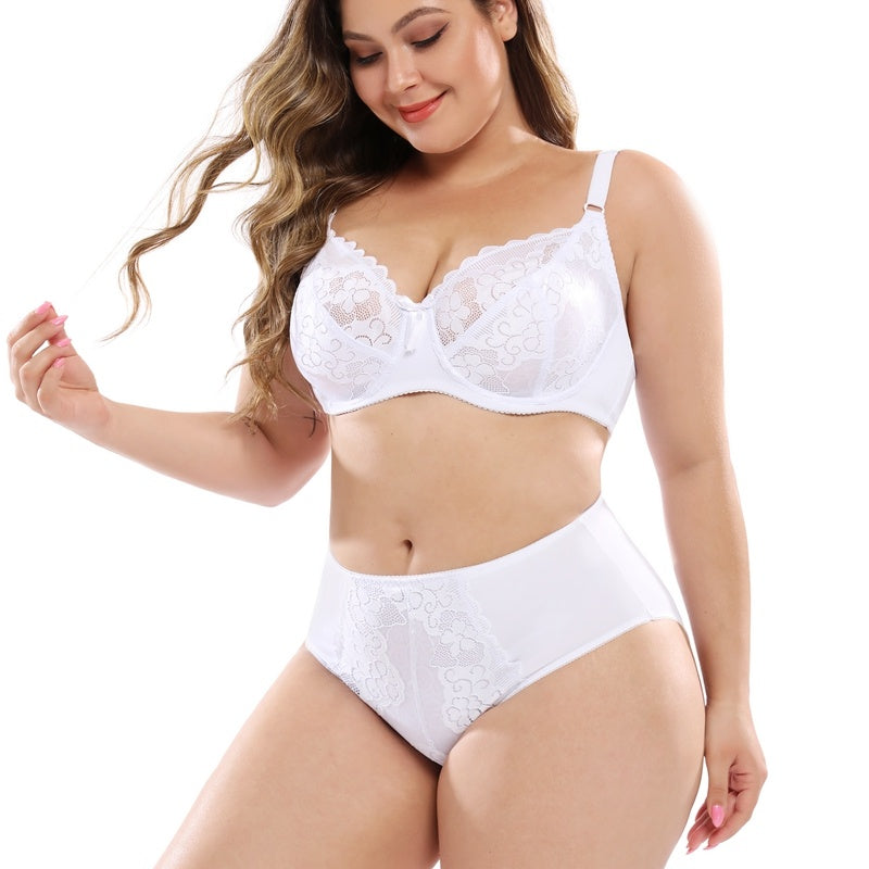 Lace plus size bra set