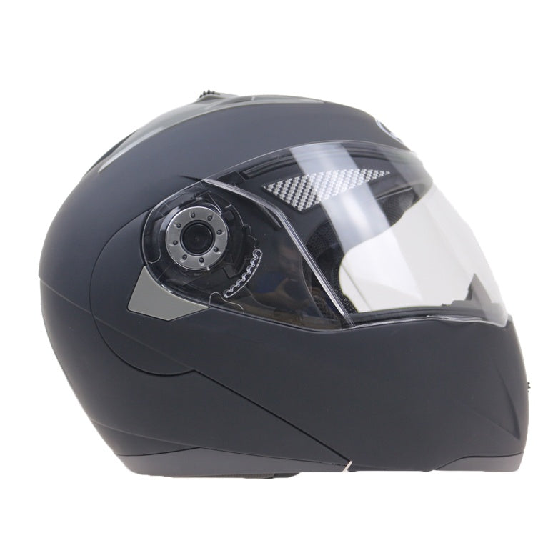 Double lens anti-fog face helmet