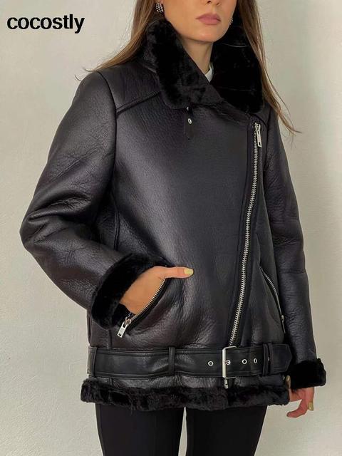 Faux Leather Coat