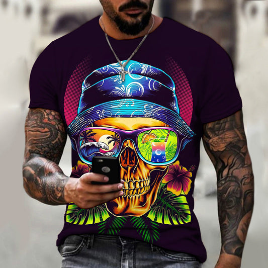 Personalized Fashion igital Skull Printed Top