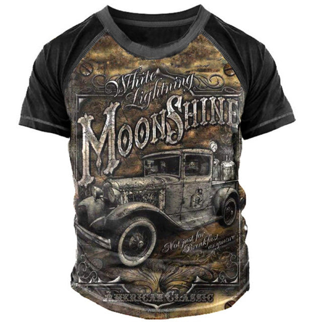 Slim-fitting Cool Digital Printing Casual Sports Short Sleeve