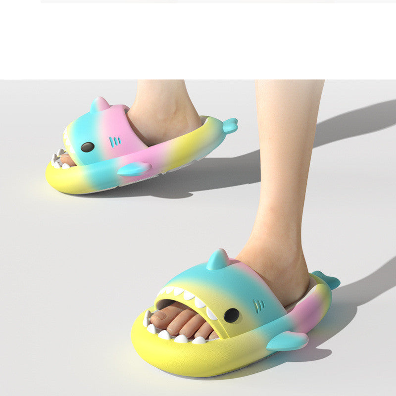 Gradient Rainbow Shark Slippers