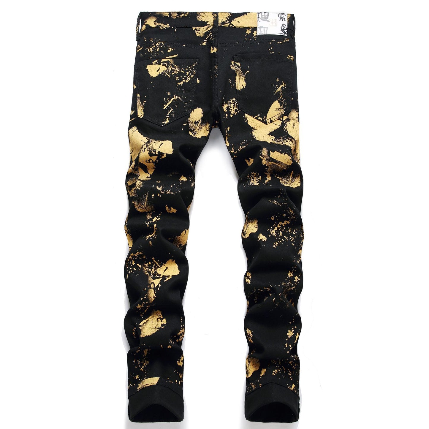 Street Mid Waist Casual Men's Jeans Digital Printing Trousers