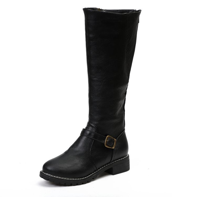 Women's long zipper boots