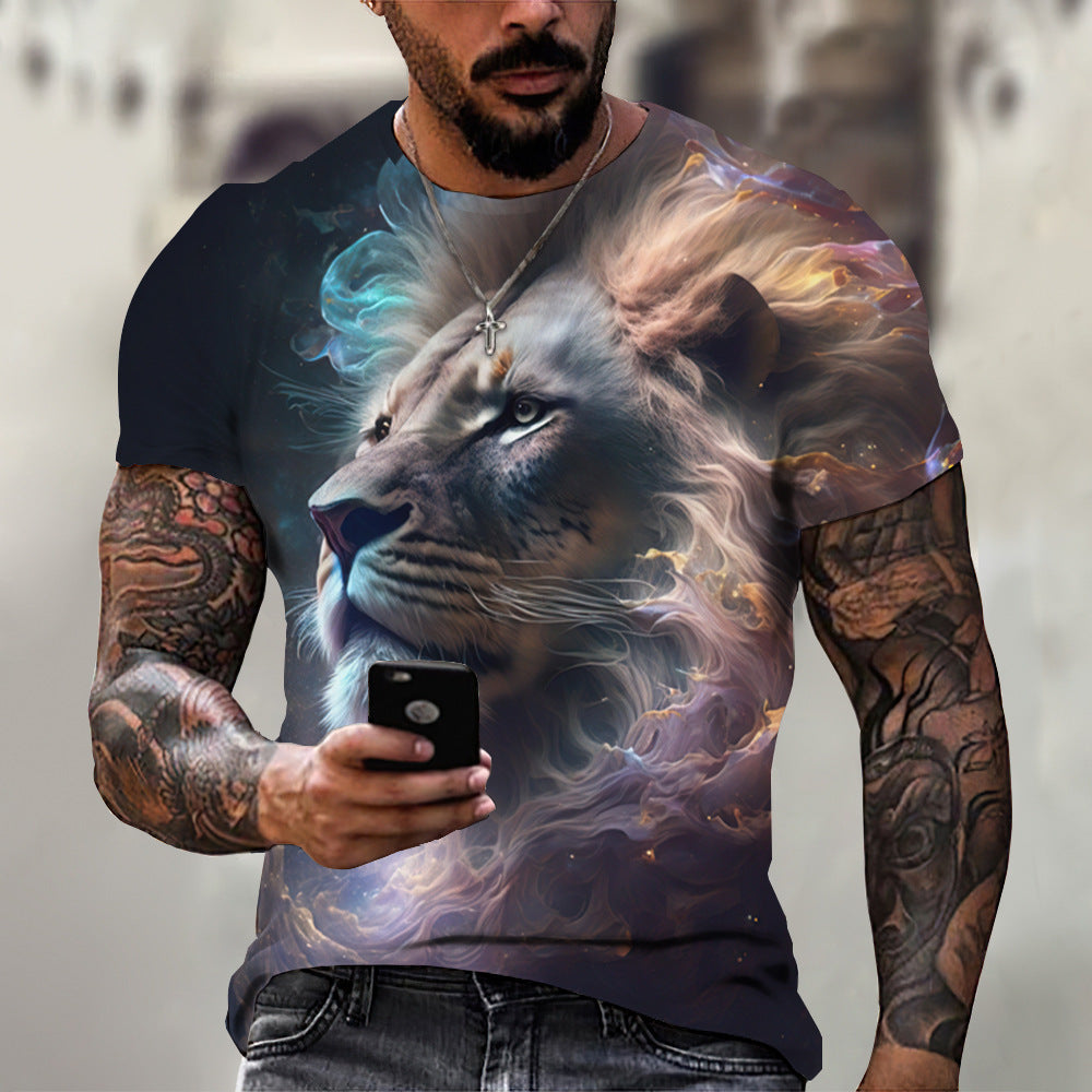 Animal Beast Lion 3D-geprint zomer T-shirt voor heren