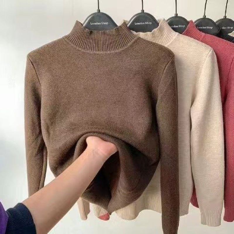 Pull à col roulé pour femme, automne et hiver