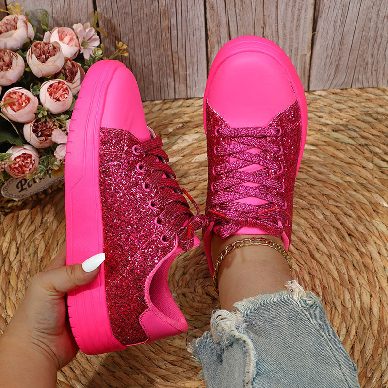 Trendy glitter pailletten flats schoenen