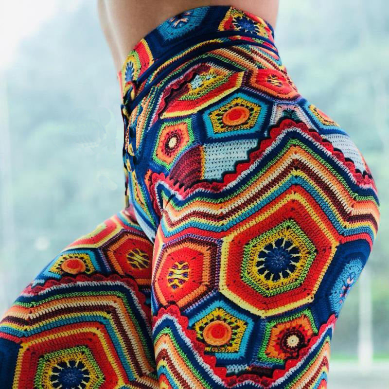 Colorful jacquard high waist