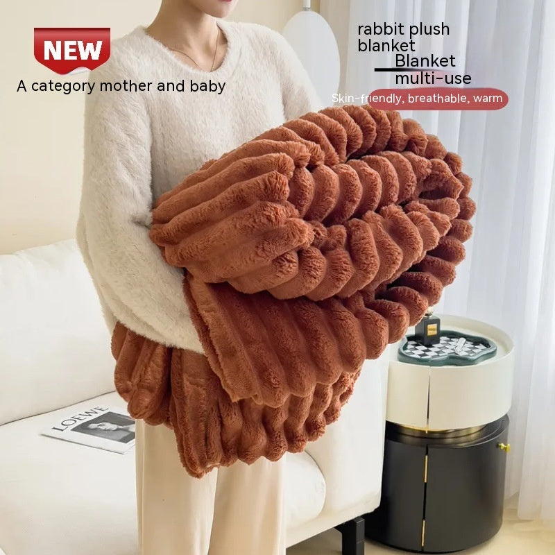 Soft Wind Bub Rabbit Fur Blanket