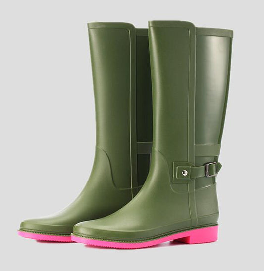 Solid Buckle High-tube Non-slip And Waterproof Boots