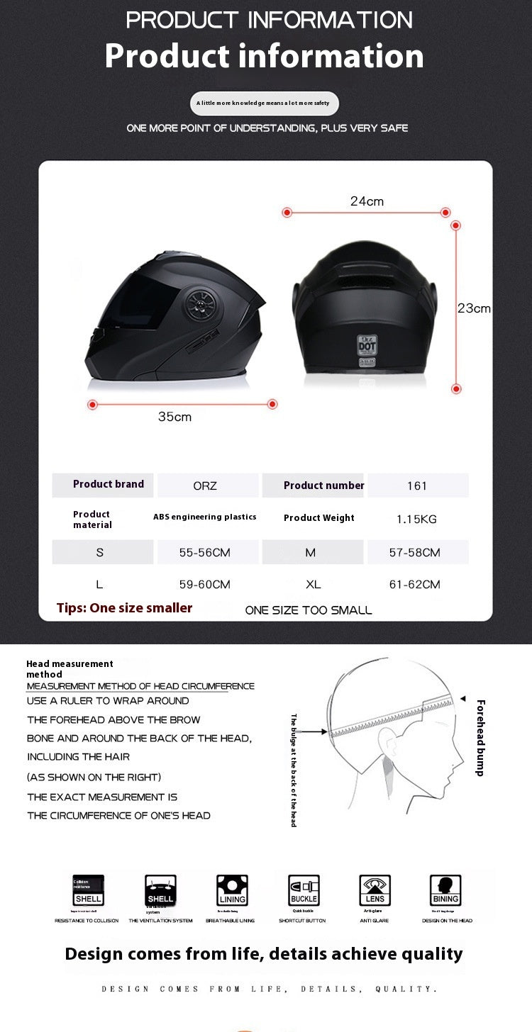 Battery Helmet Gray Men And Women Full Face Helmet