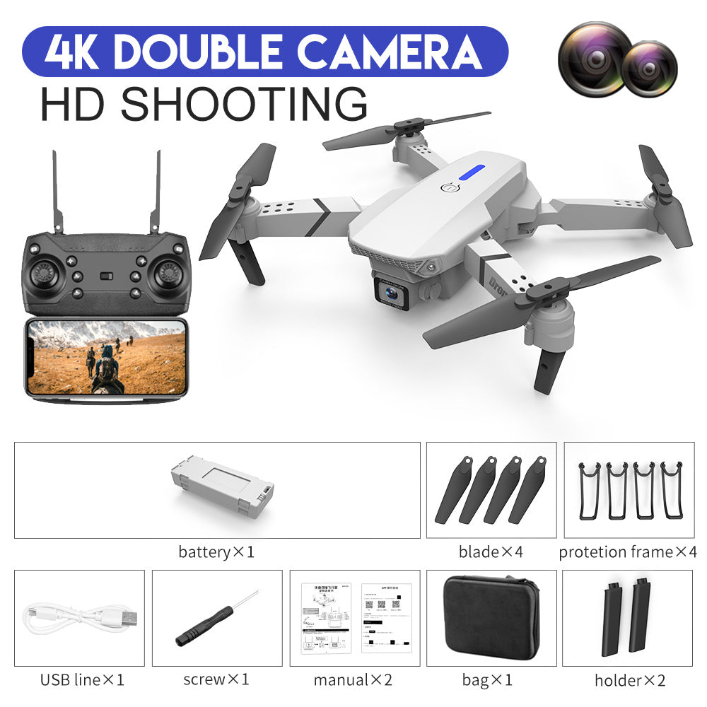 E88 Drone Luchtfotografie HD 4K Dual Camera Afstandsbediening Vliegtuig Speelgoed