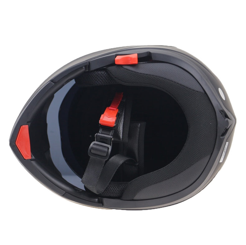 Double lens anti-fog face helmet