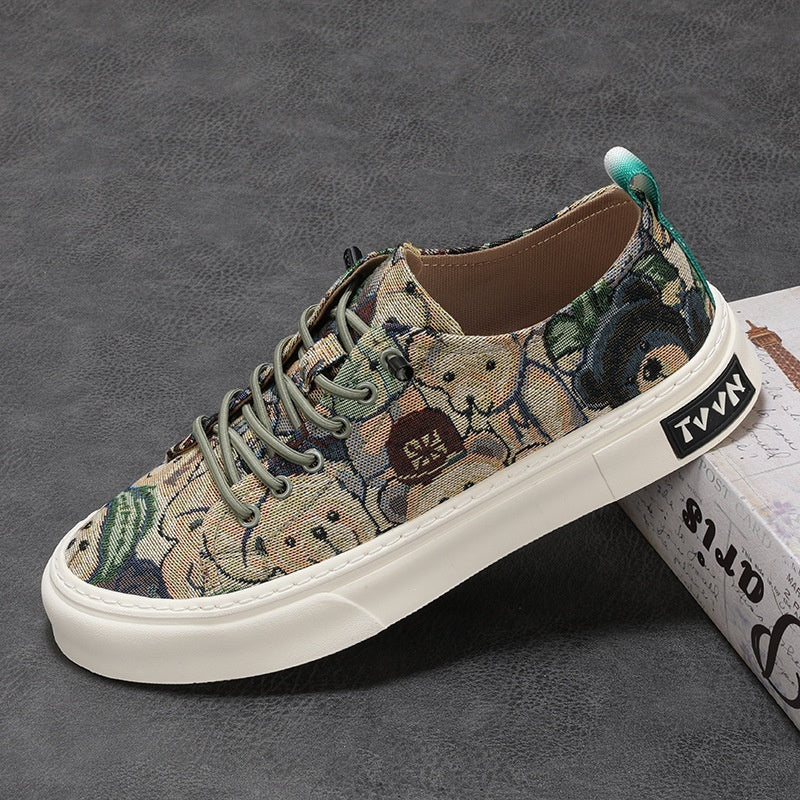 Low-top Casual Canvas Shoes Front Lace-up