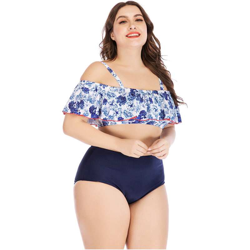 Women's printed plus size swimsuit