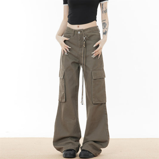 High Street American Style Loose Workwear Denim Trousers