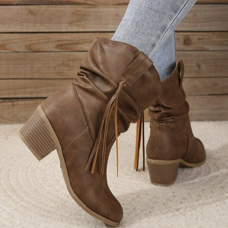 Retro Tassel Boots