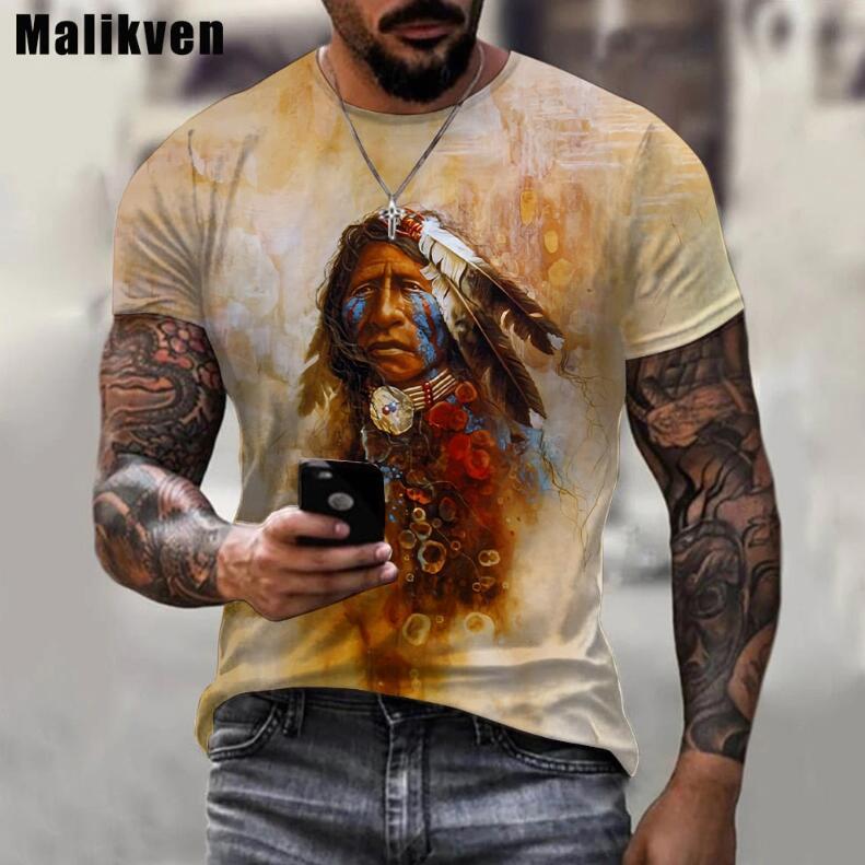 European And American Digital Printing Casual Round Neck Short Sleeves T-shirt