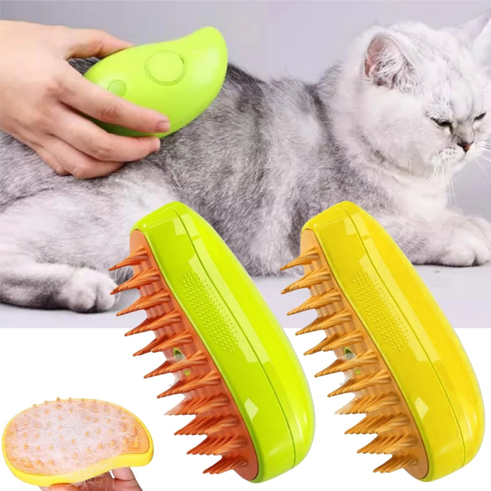 Steamy Dog Brush Electric Spray Cat Hair