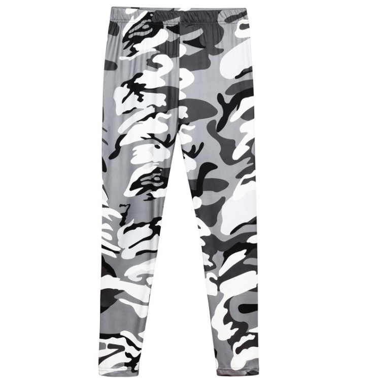 Camouflage bedrukte grijze casual leggingbroek