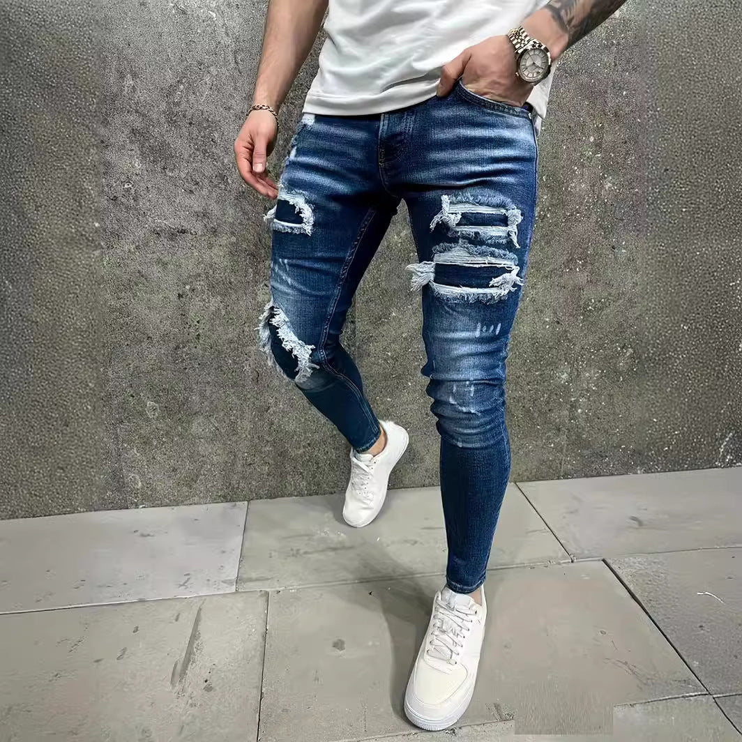 European Style Patch Jeans