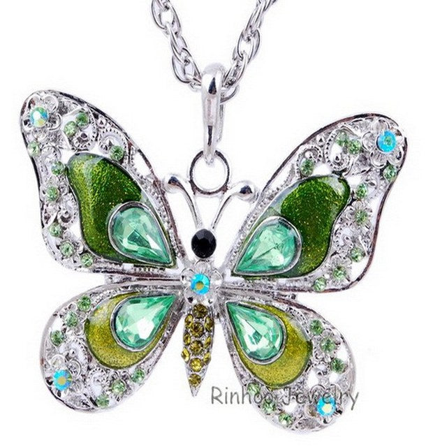 Collier papillon coloré