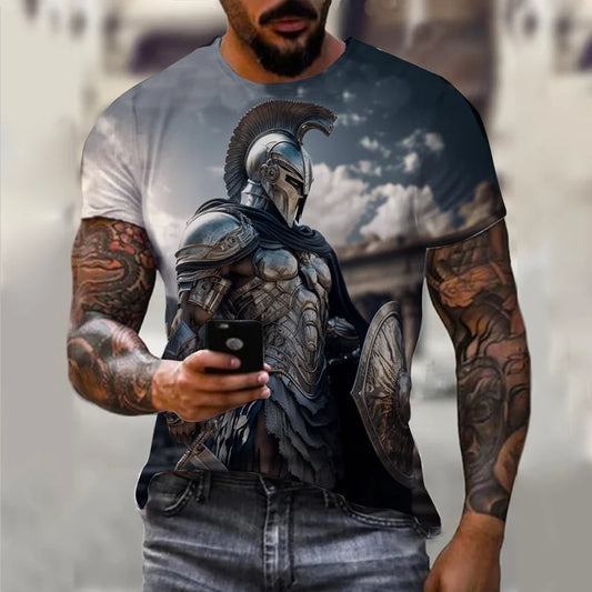 Knight bedrukt casual 3D T-shirt