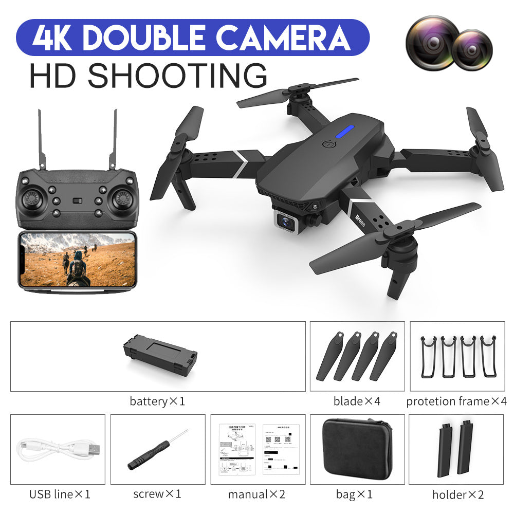 E88 Drone Luchtfotografie HD 4K Dual Camera Afstandsbediening Vliegtuig Speelgoed