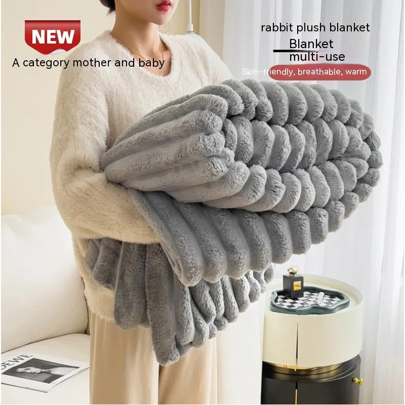 Soft Wind Bub Rabbit Fur Blanket