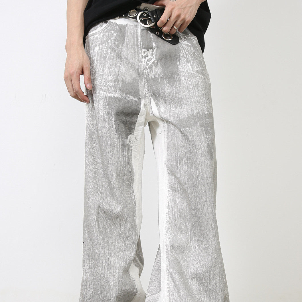 Design Dirty Pants Loose Straight Jeans