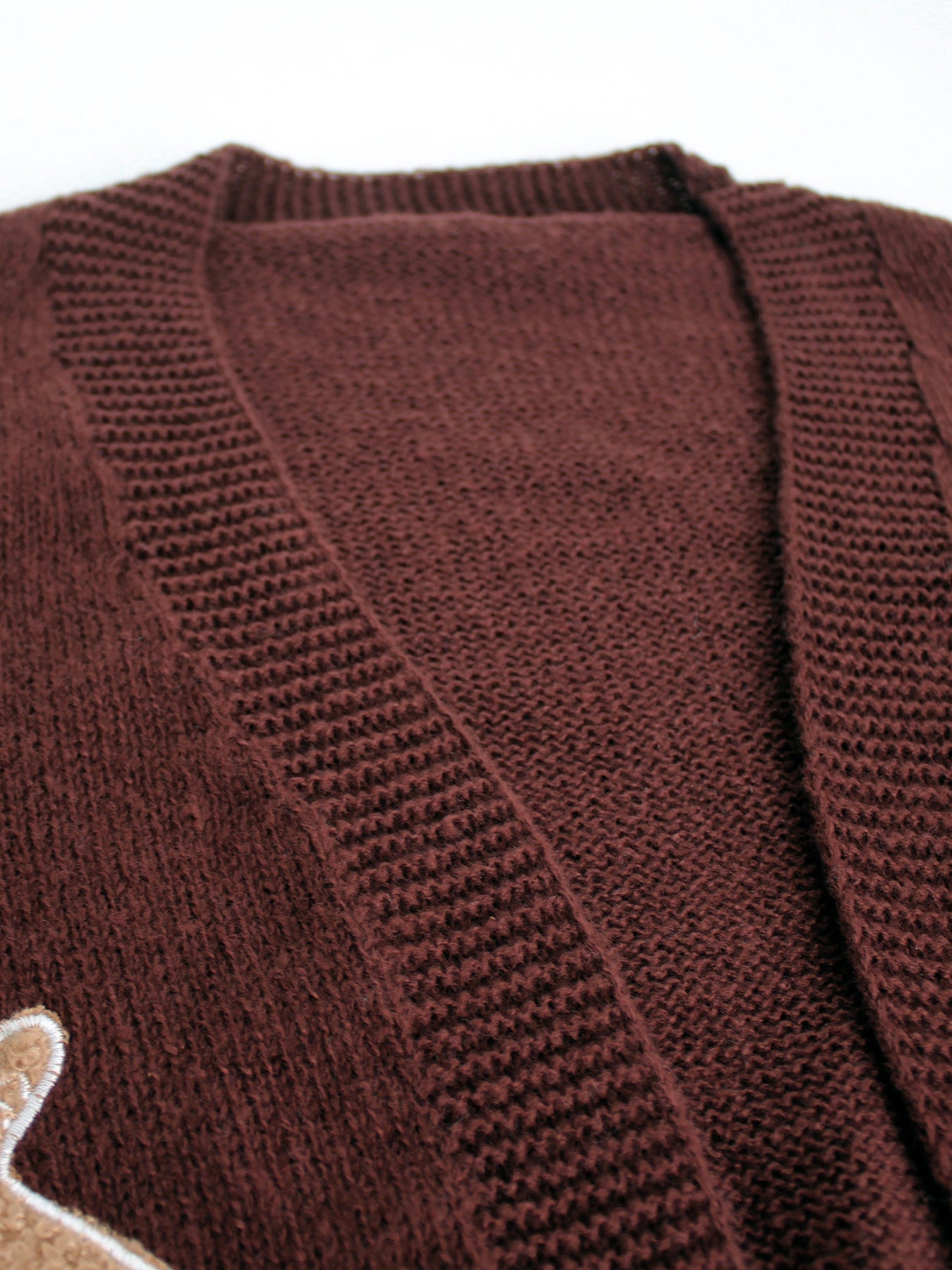 Knitted Sweater With Gingerbread Man Pattern V-Neck Spring Autumn Winter Gingerbread Man Cardigan