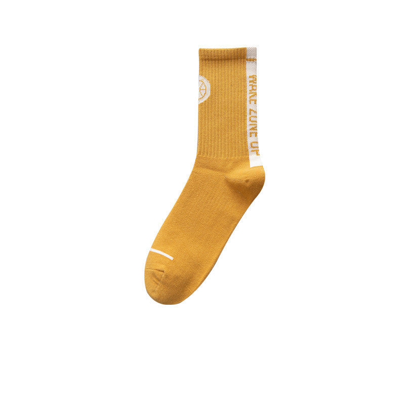 Men's Tide Socks Solid Color Long Tube High Top