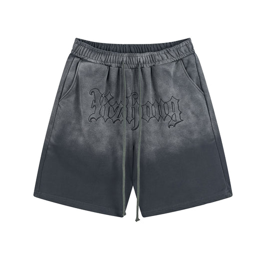 Zwaar gewassen en geverfde shorts gebreide broek