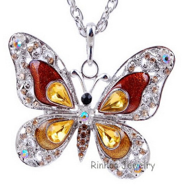 Collier papillon coloré