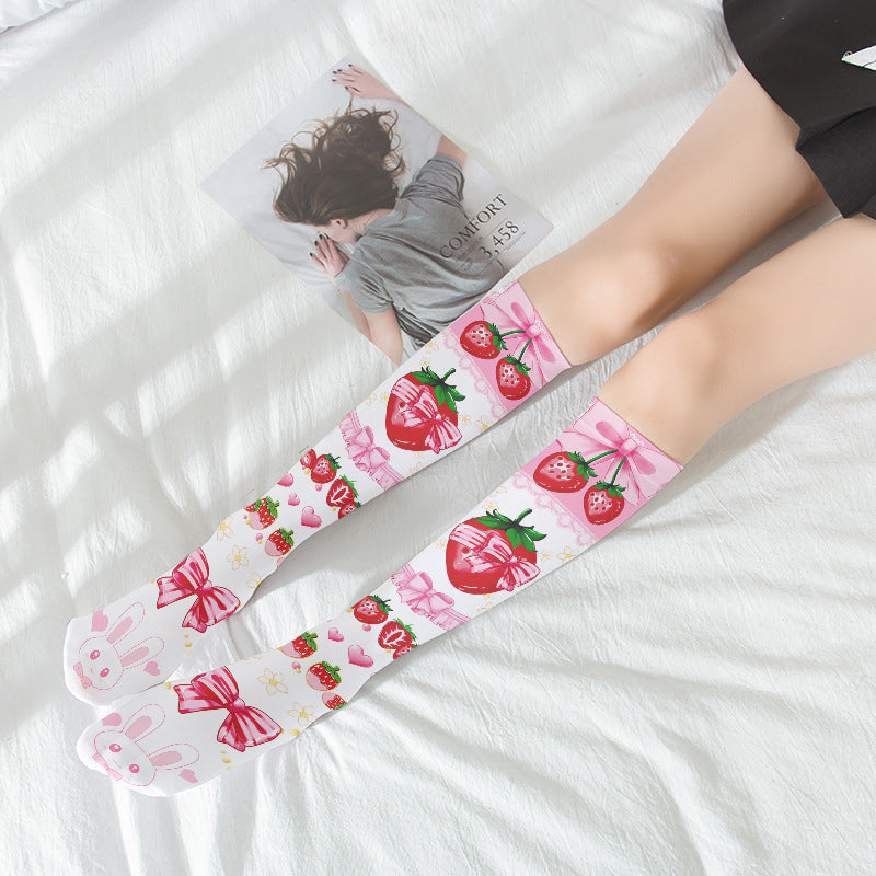 Simple Print Knee-high Socks